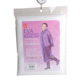 Adult Rain Coat (QW) packed in a clear bag, featuring lightweight design for both men and women.